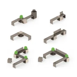 Banquette KUB. acier et bois