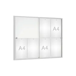 Tableau d'affichage 8 à 12 A4 vitrine à portes coulissantes
