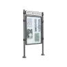 Vitrine d'information en acier peint sur pied couleur au choix