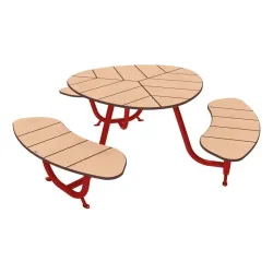 Table de pique-nique Valence PMR stratifié finition chêne clair