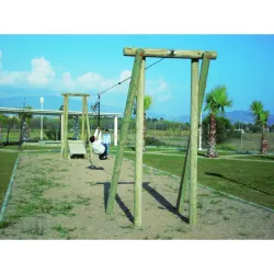 Tyrolienne Manufacturas Deportivas Mouro en bois 20m