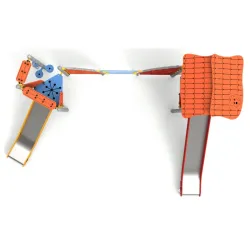 Aire de jeux métallique Masia ferme - 2 toboggans