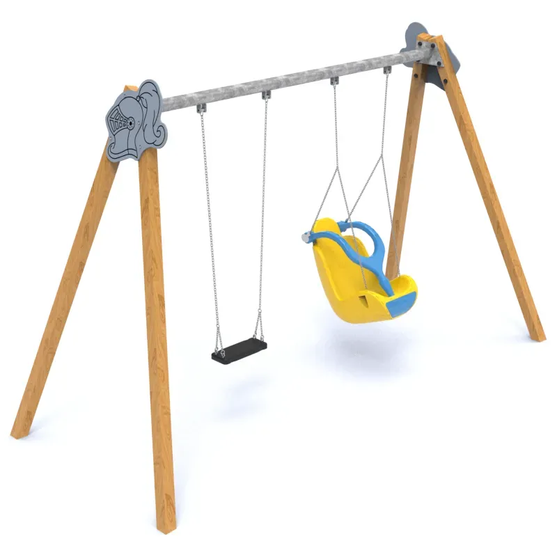 Balançoire bois 2 sièges inclusif et plat Manufacturas Deportivas