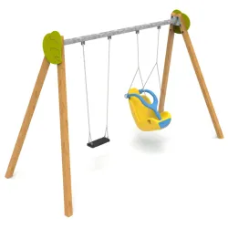 Balançoire en bois - 1 siège inclusif et 1 plat