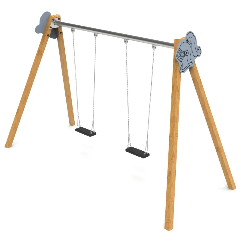 Balançoire bois 2 sièges plats PM740/H/C/S Manufacturas Deportivas