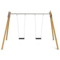 Balançoire en bois Yedra - 2 sièges plats