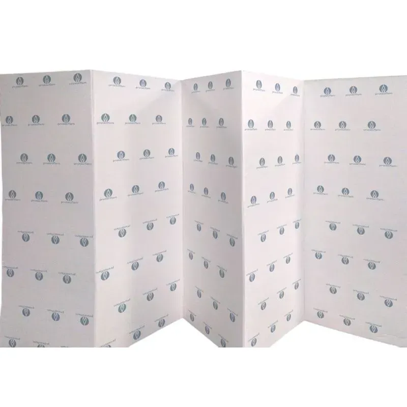 Paravent non feu M1 en carton pliable et découpable 16.4 ml H.82 cm