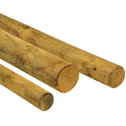 Poteau rond D.8 à 14 cm en bois Pin pour clôture