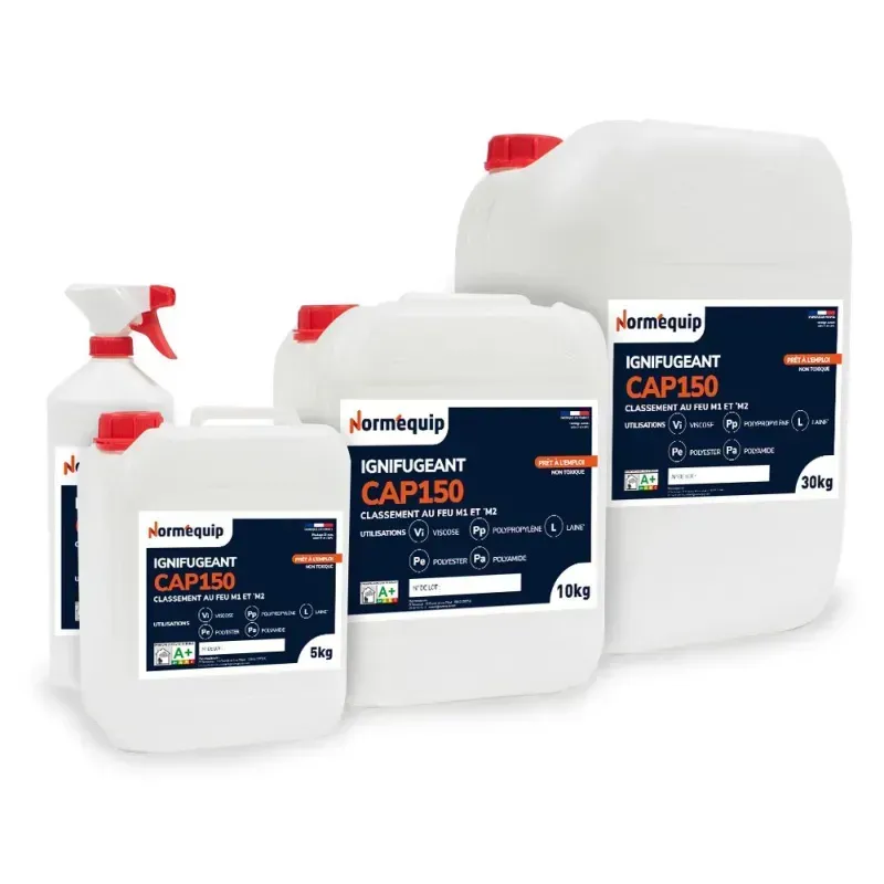 Produit pour ignifuger du tissu synthétique et laine - CAP 150