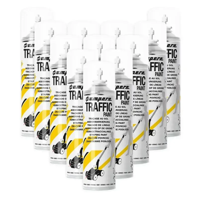 Pack 12 aérosols de 650 ml pour marquage au sol Traffic Paint