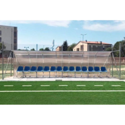 Abri de touche football avec vitre transparente