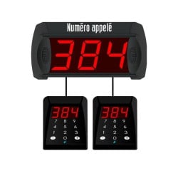 Kit gestion file d'attente 3 chiffres - 2 claviers filaires