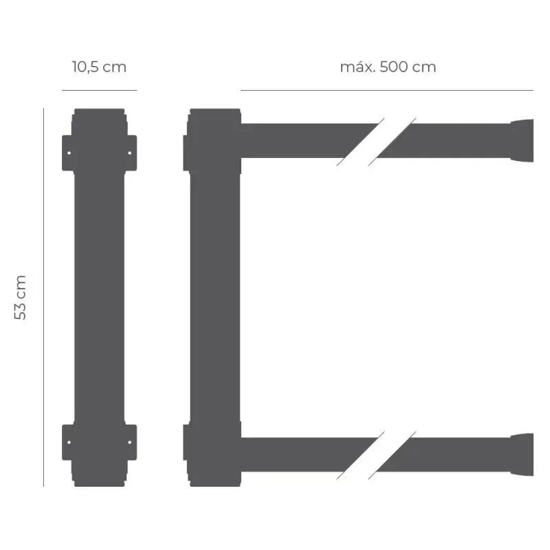 Enrouleur mural gestion file d'attente 2 sangles rétractables