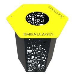 Poubelle de tri sélectif design 120 litres avec couvercle de couleur