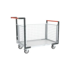 Chariot modulaire grillagé plateau bois mélaminé 250 kg - Fimm