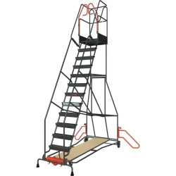 Escabeau de rayonnage à immobilisation automatique 5 à 15 marches