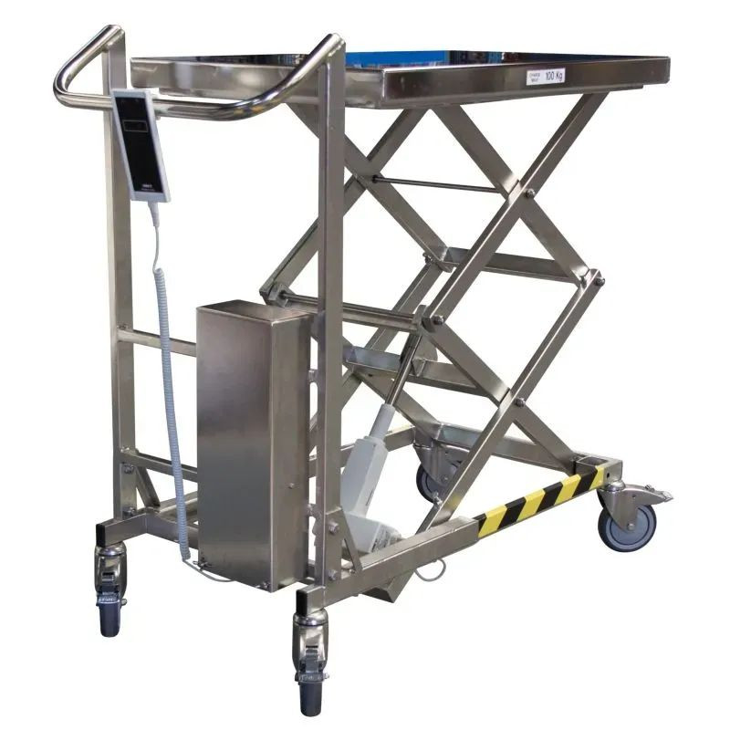 Table élévatrice électrique en inox à vis sans fin 100 kg