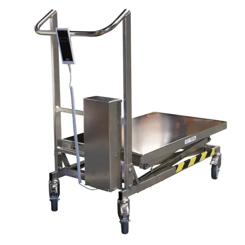 Table élévatrice électrique en inox à vis sans fin 100 kg