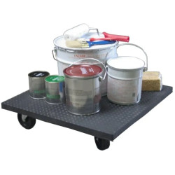 Plateau roulant en bois enrobé et tapis caoutchouc 210 à 500kg - Fimm