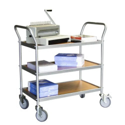 Desserte de bureau avec double poignées et plateaux mélaminé - Fimm