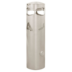 Cendrier inox tête amovible - Fixation murale / sur pied