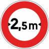 Panneau accès interdit aux véhicules dont la largeur est supérieure au nombre indiqué - B11 - Personnalisable