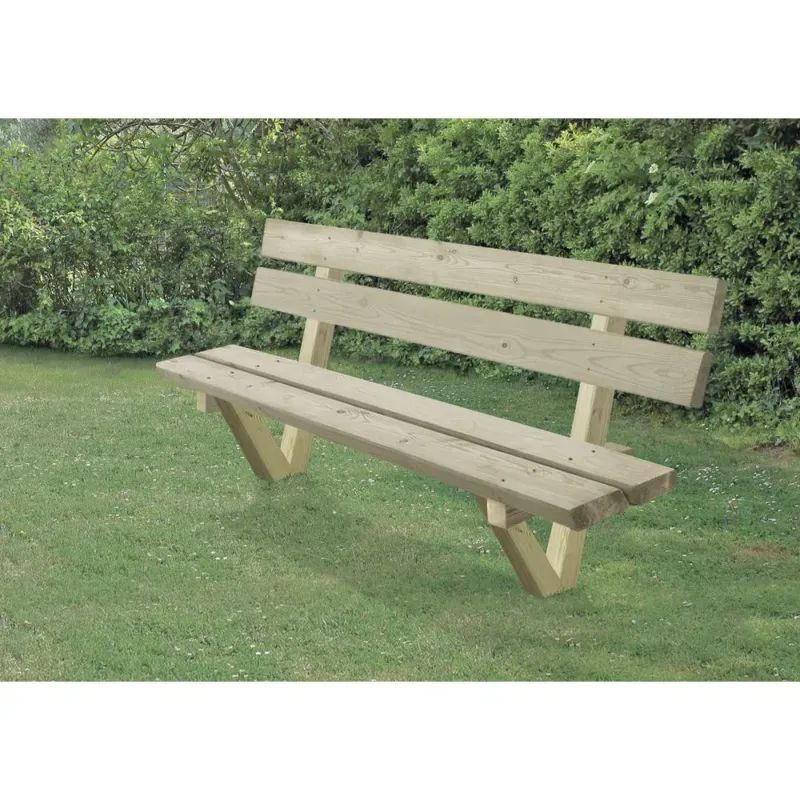 Banc public Offenbourg en bois de pin classe 4 autoclave