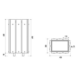 Corbeille de ville Bilbao en bois exotique