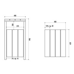 Poubelle en bois Alicante 80 litres - Pin du nord traité autoclave