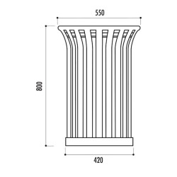 Poubelle de ville en fer plat Caracas 85 litres