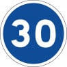 Panneau vitesse minimale obligatoire - B25 - Personnalisable