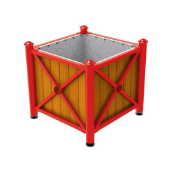 Bac à palmier acier et bois Province Agora