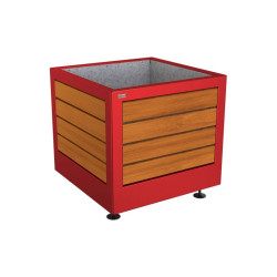 Bac à palmier Silaos acier et bois