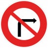 Panneau interdiction de tourner à droite à la prochaine intersection - B2b
