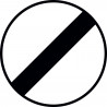 Panneau fin de toutes les interdictions précédemment signalées, imposées aux véhicules en mouvement - B31