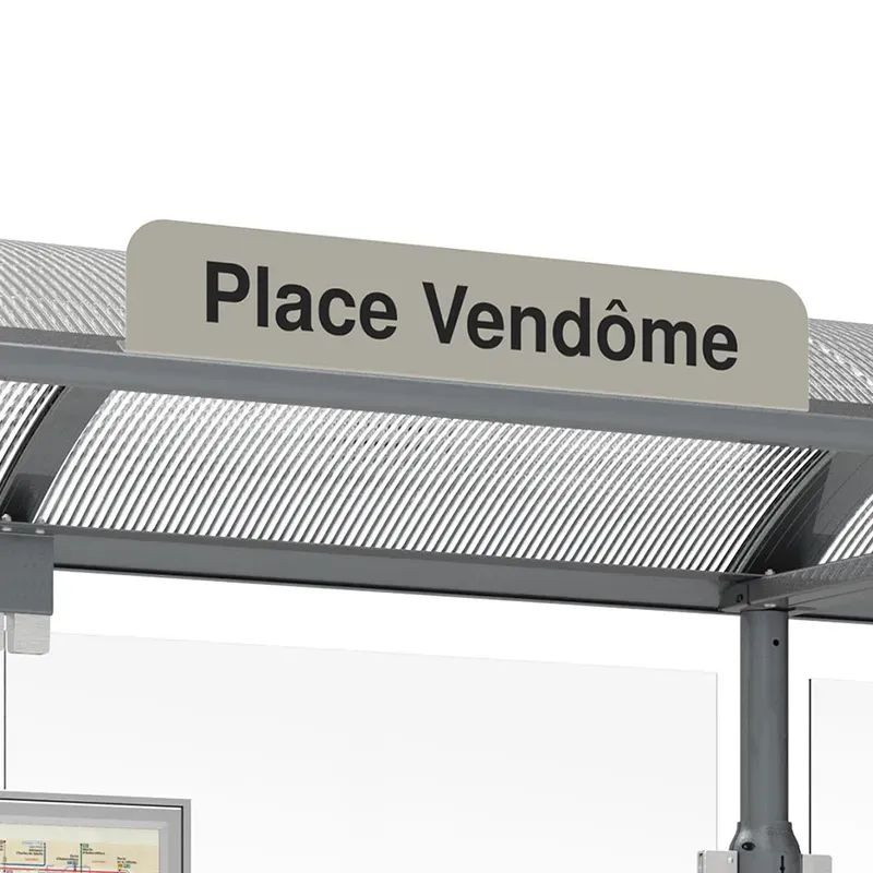 Plaque d'arrêt imprimée pour station de bus Venise