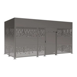 Abri vélos Horizon avec bardage bois, tôle décorative ou mixte