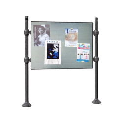Panneau d'affichage libre sur deux pieds en acier peint
