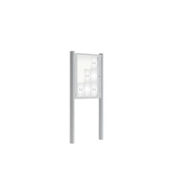 Vitrine en acier sur poteaux de 9 à 30 A4 peint sur galva