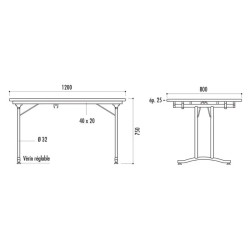 Table rectangulaire pliante et empilable Rimini