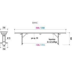 Banc en bois pliant et empilable Vienne