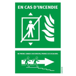 Panneau consignes de sécurité ascenseur droite