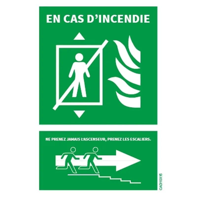 Panneau consignes de sécurité ascenseur droite