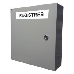 Coffret pour registre en métal avec fermeture clé pompier