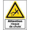 Panneau danger risque de chute avec picto