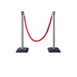 Kit 2 poteaux à corde PVC avec cordon tréssé