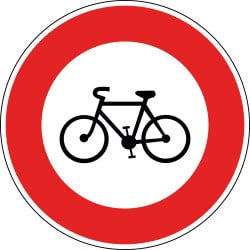 Panneau accès interdit aux cycles - B9b