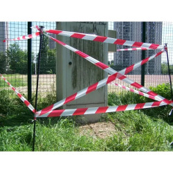 Rubalise rouge et blanc 5 m - Lot de 6