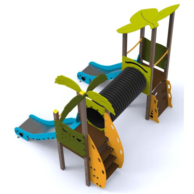 Jeu pour parc public la double tour tropicale éco-responsable