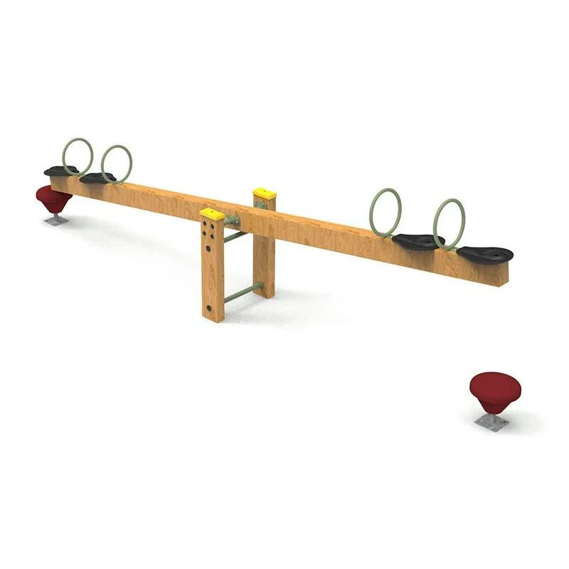 Balançoire à bascule en bois Rustique - 4 enfants